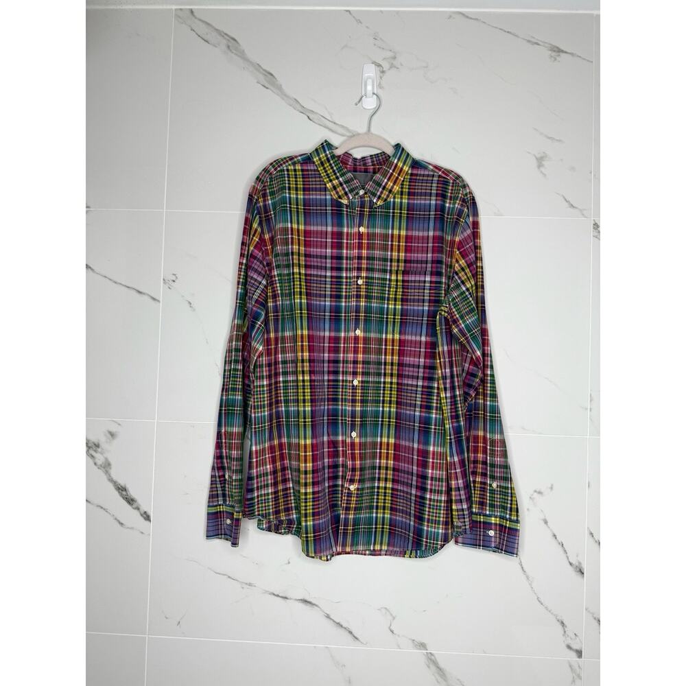 NWT Vince Button-Up Men's Long Sleeve Mix Plaid Color Kilgore Trout XXL Cotton